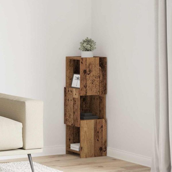 Ъглов шкаф Старо дърво 25,5x25x80см Инженерно дърво