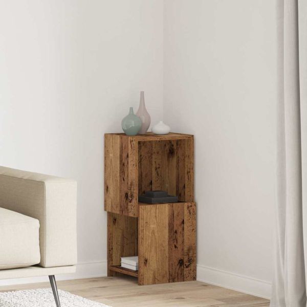 Ъглов шкаф Старо дърво 30,5x30x65см Инженерно дърво