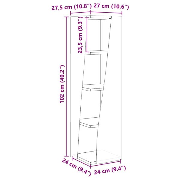 Ъглов шкаф Черно 27,5x27x102см Инженерно дърво