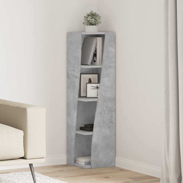Ъглов шкаф Циментено сиво 27,5x27x102см Инженерно дърво