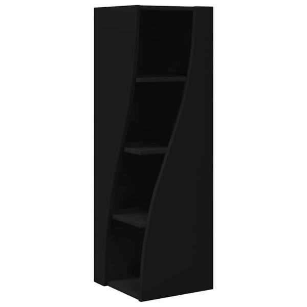 Ъглов шкаф Черно 32x32x102см Инженерно дърво