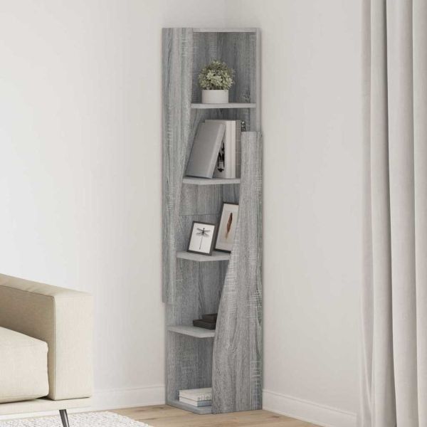 Ъглов шкаф Сив Сонома 27,5x27x140см Инженерно дърво