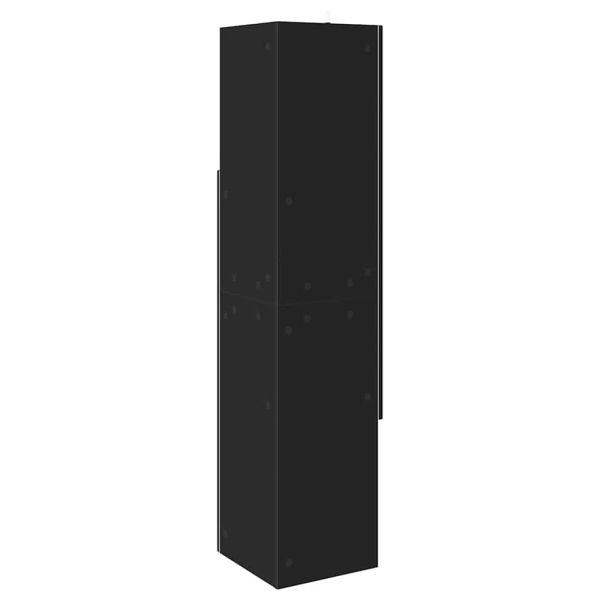 Ъглов шкаф Черно 32x32x140см Инженерно дърво