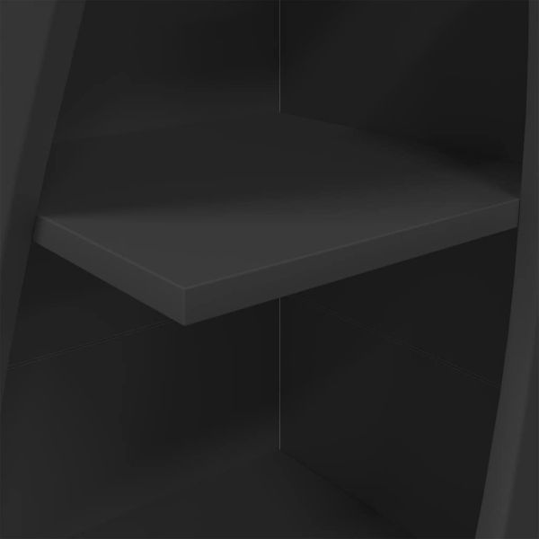 Ъглов шкаф Черно 32x32x140см Инженерно дърво