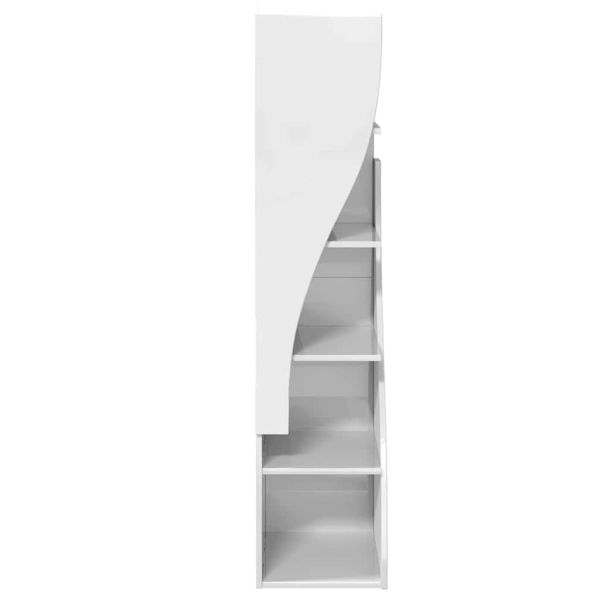 Ъглов шкаф Лъскаво бяло 32x32x140см Инженерно дърво