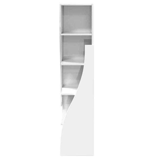 Ъглов шкаф Лъскаво бяло 32x32x140см Инженерно дърво