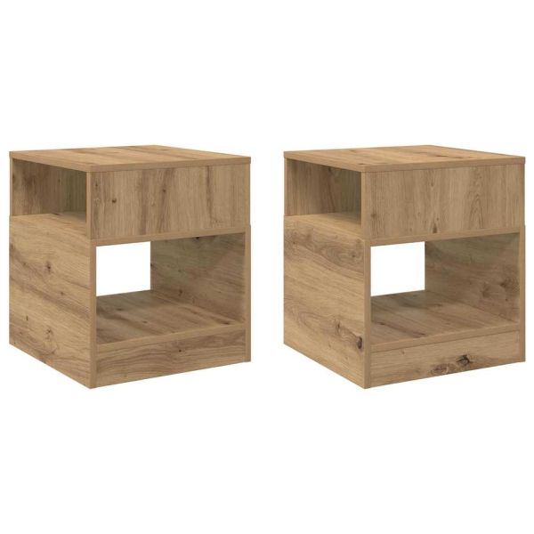Крайна масичка 2 pcs Дъб 40,5 x 40 x 45 см Инженерно дърво