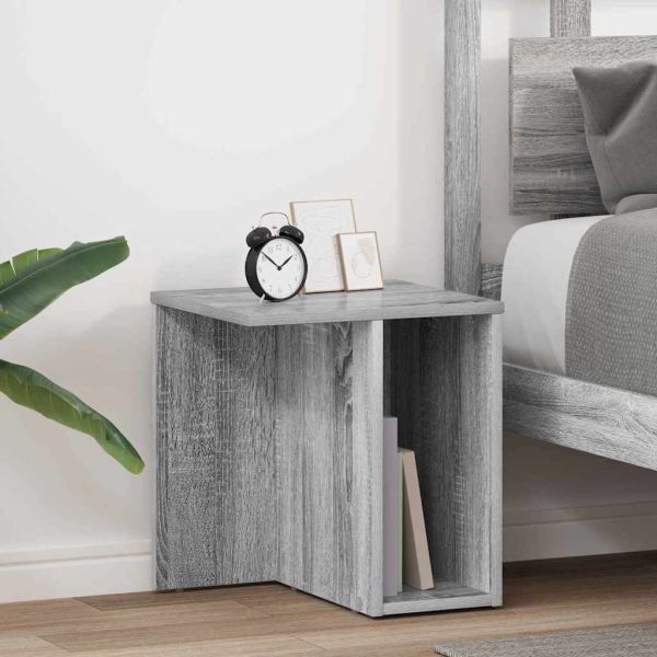 Крайна масичка 2 pcs Сив Сонома 37 x 32 x 40 см Инженерно дърво