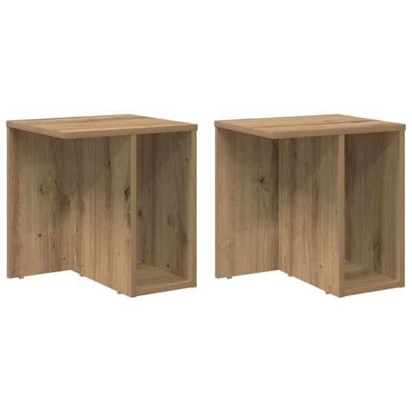 Крайна масичка 2 pcs Дъб 37 x 32 x 40 см Инженерно дърво