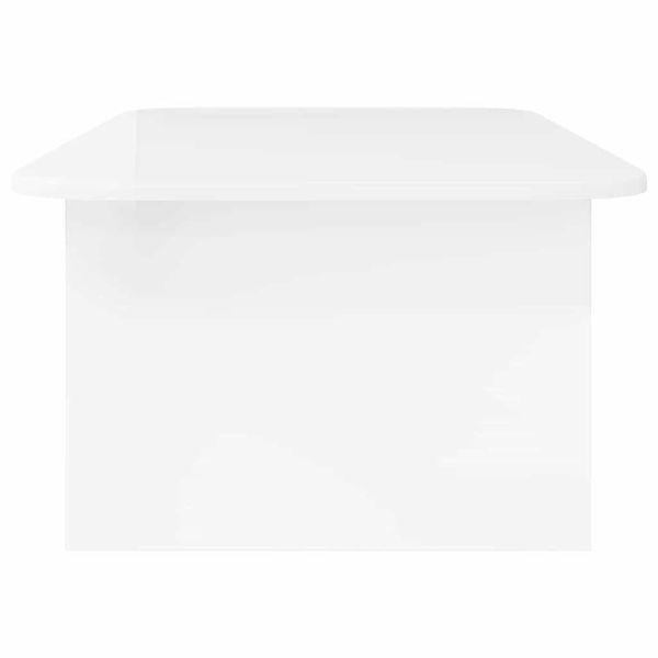 Масичка за кафе Лъскаво бяло 93 x 53 x 33 см Инженерно дърво