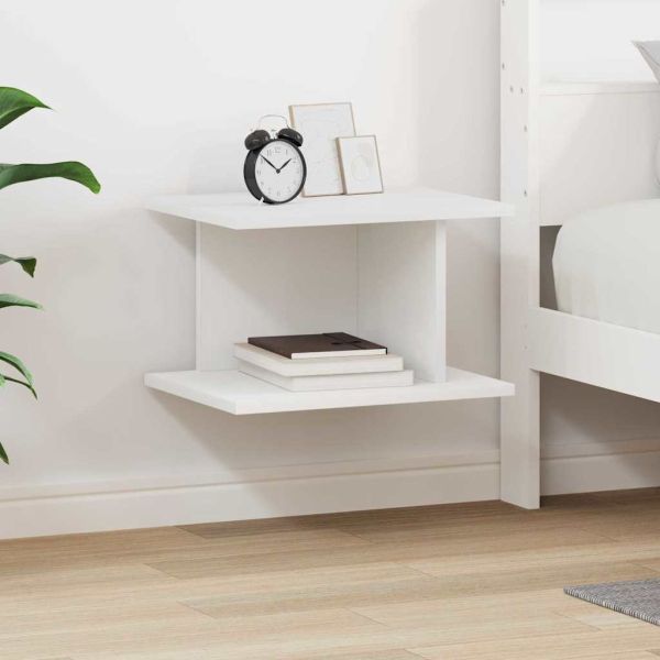 Нощно шкафче Бяло 40 x 30 x 25 см Инженерно дърво