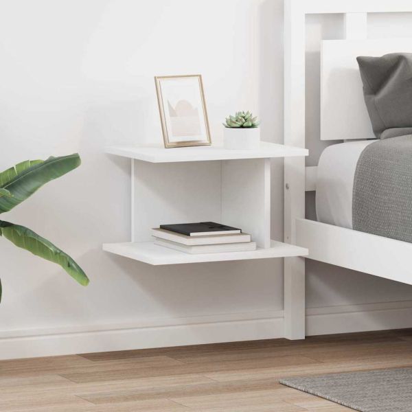 Нощно шкафче 2 pcs Бяло 40 x 30 x 25 см Инженерно дърво