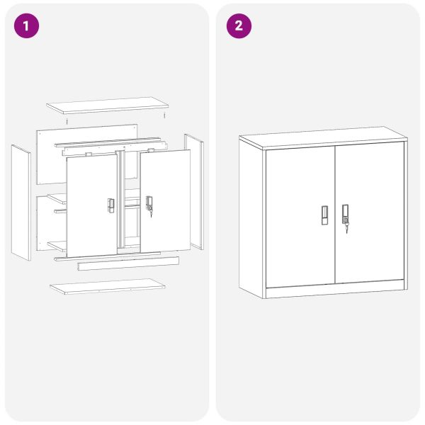 Шкаф за съхранение Антрацит 90 x 40 x 90 cm Стомана