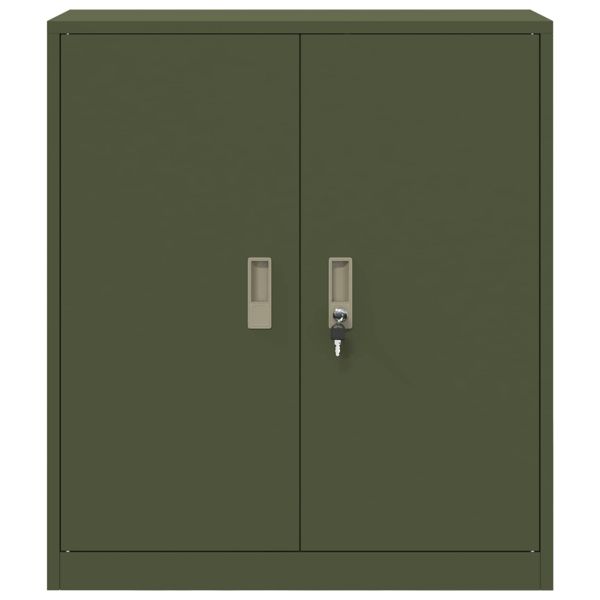 Шкаф за съхранение Маслинено зелено 80 х 40 х 90 см Стомана