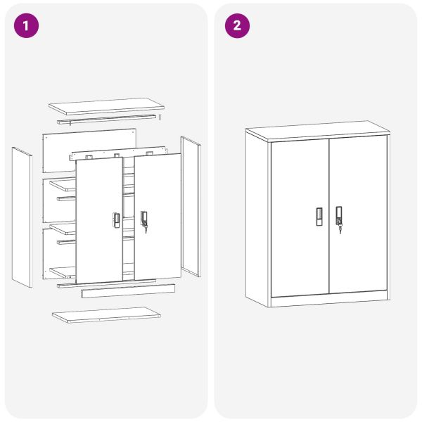 Шкаф за съхранение Бял 80 x 40 x 105 см Стомана