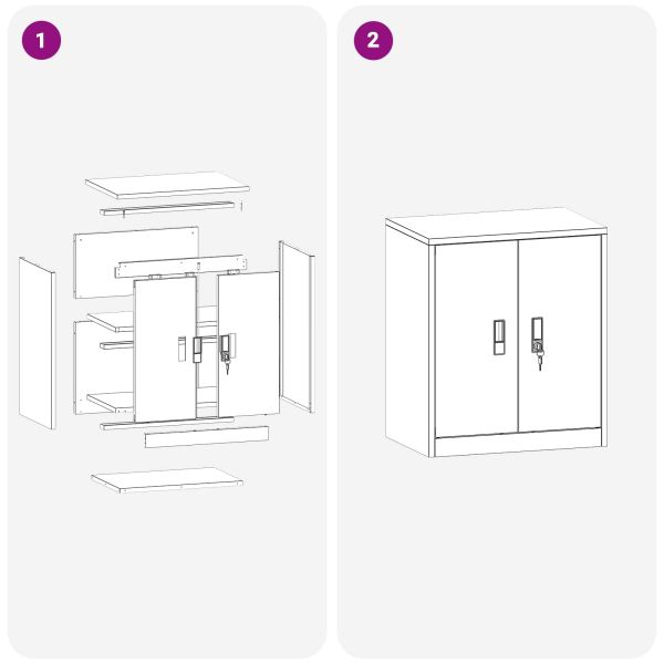 Шкаф за съхранение със съхранение Антрацит 60 x 40 x 70 см