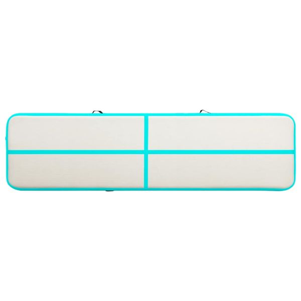 Надуваем дюшек за гимнастика с помпа, 600x100x15 см, PVC, зелен