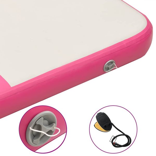 Надуваем дюшек за гимнастика с помпа, 200x200x10 см, PVC, розов