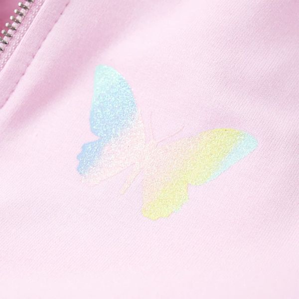 Детски суитшърт с качулка, светлорозово, 128