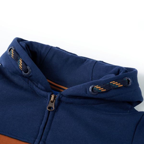 Детски суитшърт с качулка и цип, 92