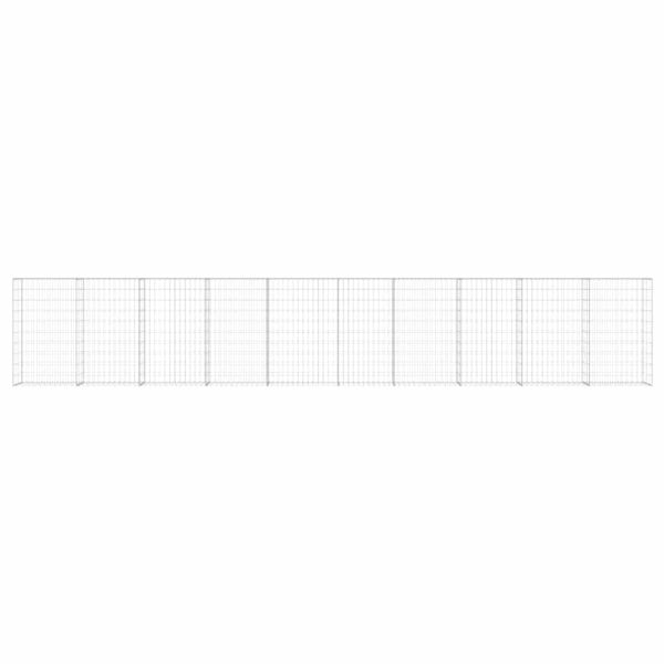 Габионна стена с капаци, поцинкована стомана, 600х30х100 см