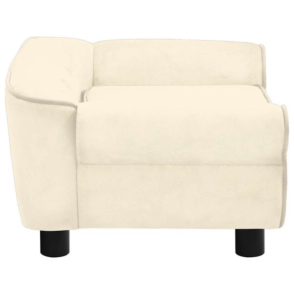 Кучешки диван, кремав, 72x45x30 см, плюш