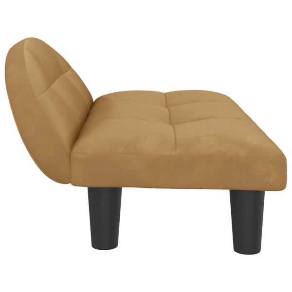 Кучешко легло Кафяв 70x52x30 см кадифе