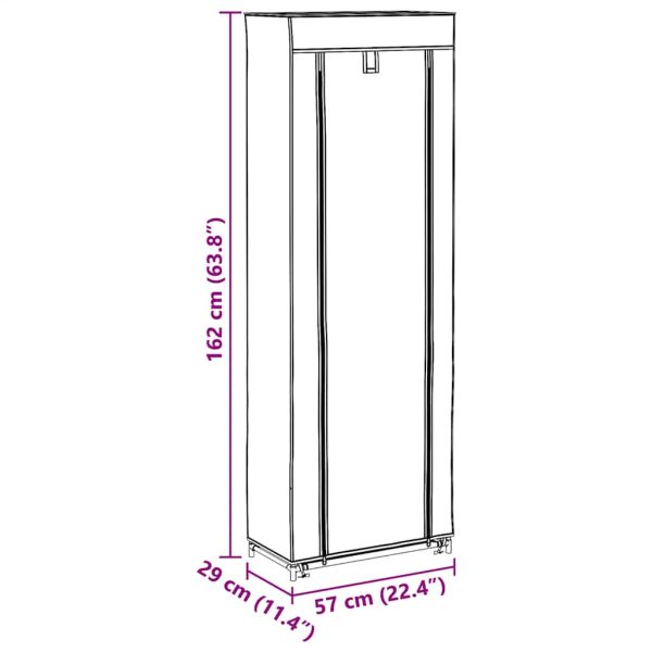 Платнен шкаф за обувки с покривало 57 х 29 х 162 см, черен