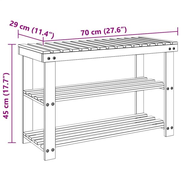2-в-1 етажерка за обувки с пейка, ела масив