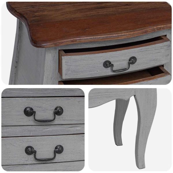 Нощно шкафче, махагоново дърво масив, 48x35x64 см