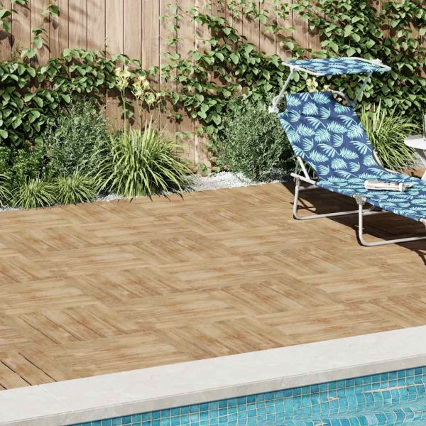 24 бр декинг плочки, 50x50 см, дърво, кафяви