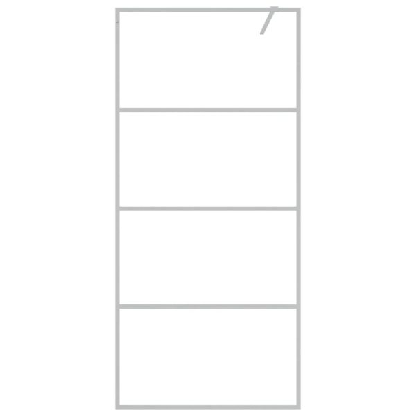 Параван за баня сребрист 90x195 см прозрачно ESG стъкло