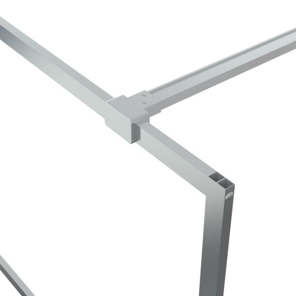 Параван за баня сребрист 90x195 см прозрачно ESG стъкло