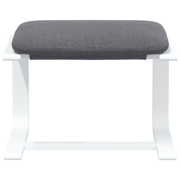 Релакс стол с табуретка, тъмносив, текстил