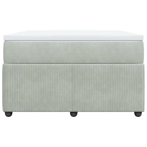 Боксспринг легло с матрак, светлосиво, 120x200 см, кадифе