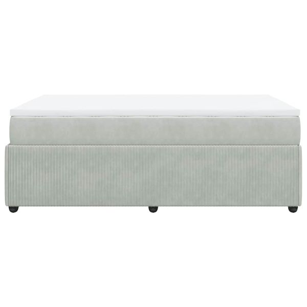 Боксспринг легло с матрак, светлосиво, 120x200 см, кадифе