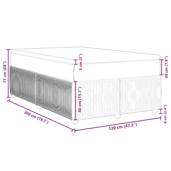 Боксспринг легло с матрак, светлосиво, 120x200 см, кадифе