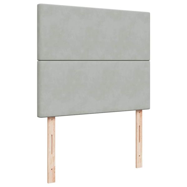 Боксспринг легло с матрак, светлосиво, 120x200 см, кадифе