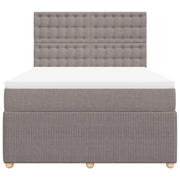 Боксспринг легло с матрак, таупе, 160x200 см, плат