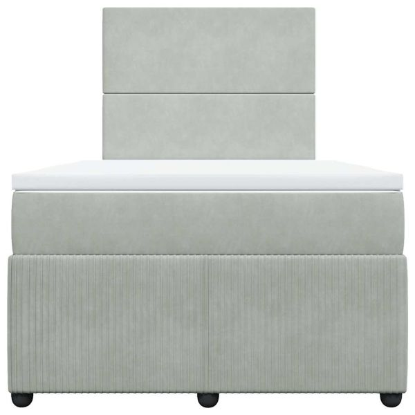 Боксспринг легло с матрак, светлосиво, 120x200 см, кадифе