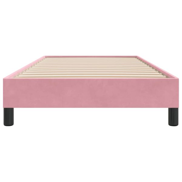 Box Spring легло без матрак розово 80x210 cm кадифе