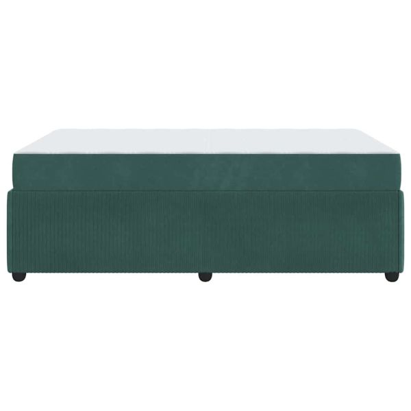 Рамка за легло с матрак Тъмен зелен 120 x 190 cm текстил