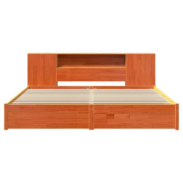 Легло с рама и главата за съхранение 2 pcs Солиден бор