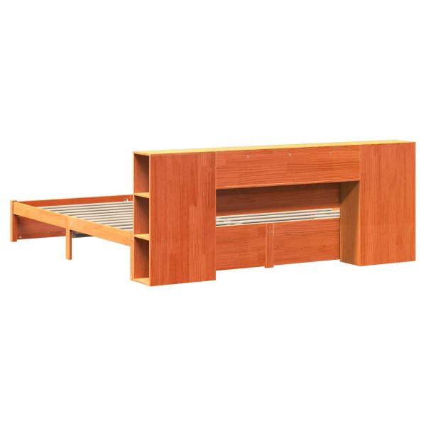 Легло с рама и главата за съхранение 2 pcs Солиден бор