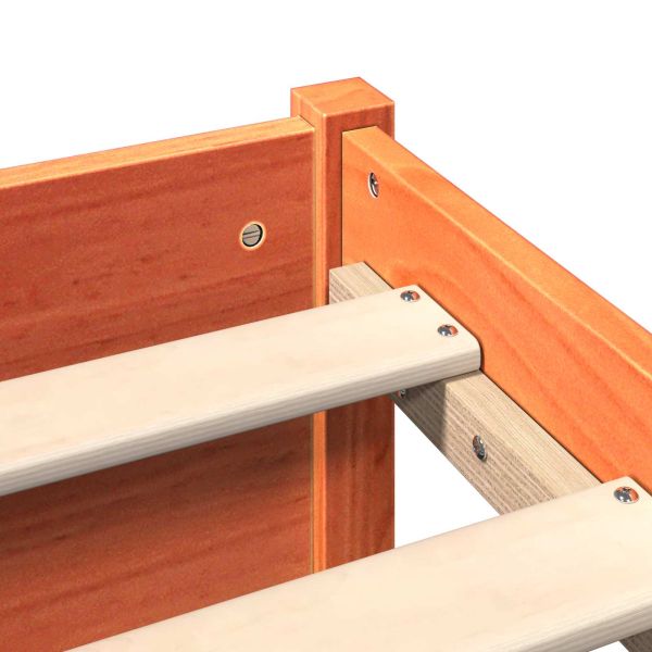 Рамка за легло с библиотека с таблото Кафяво с восъчно покритие