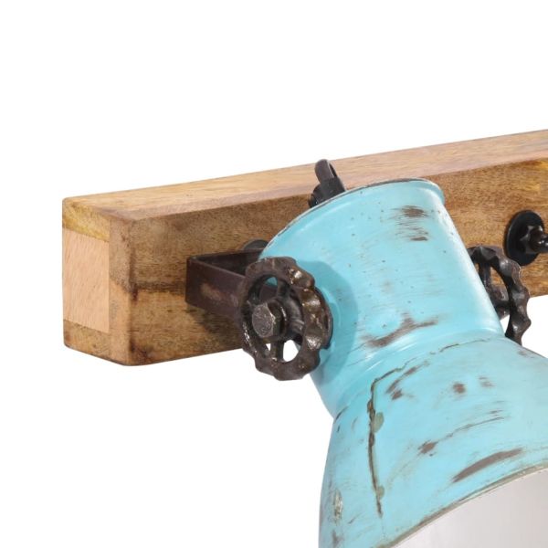 Стенна лампа 25 W състарено синьо 65x25 см E27