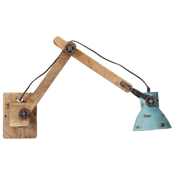 Стенна лампа 25 W състарено синьо 96x15x20 см E27