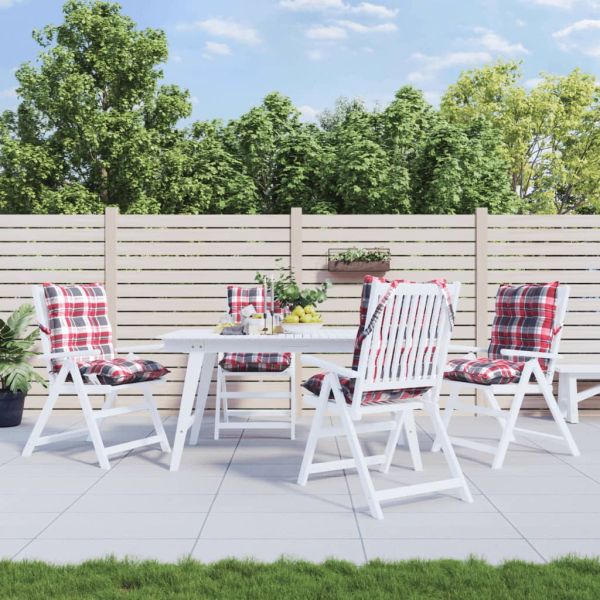 Възглавници за стол с ниска облегалка 4 бр червено каре Оксфорд