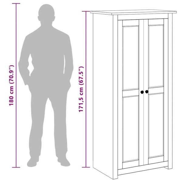 Гардероб, 80x50x171,5 см, бор масив, стил Панама