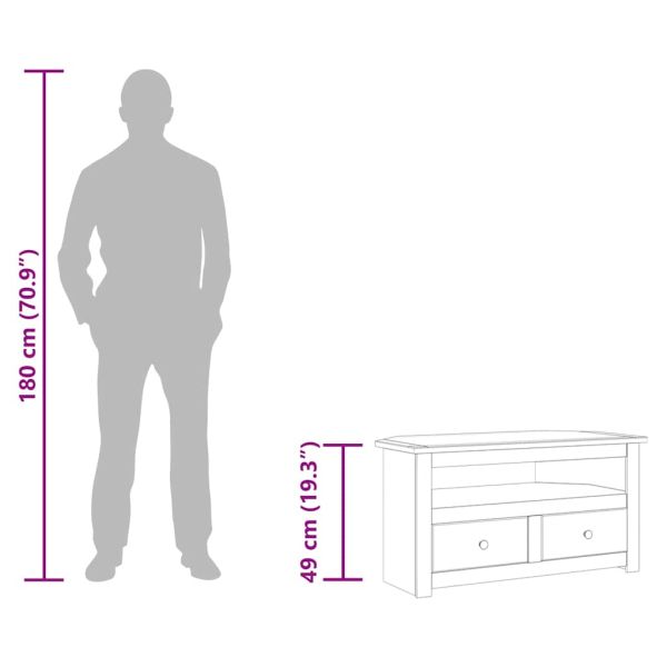 Ъглов ТВ шкаф, 93x49x49 см, бор масив, Panama Range